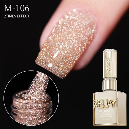 Glitter Gel Nail Polish Set 5 Colors - Broken Stone Sparkling Semi Permanent Soak Off UV LED Nail Gel 0.51oz Each - Long Lasting Glittery Nail Art Polish for Salon & DIY Home Use