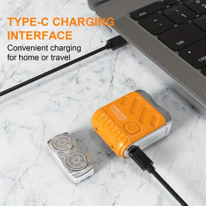 Electric Shaver for Men Magnetic Dual Blade Heads 2-Speed USB Rechargeable Mini Portable Razor - Compact Travel Electric Razor Orange Black Purple Blue White Grey Waterproof Version
