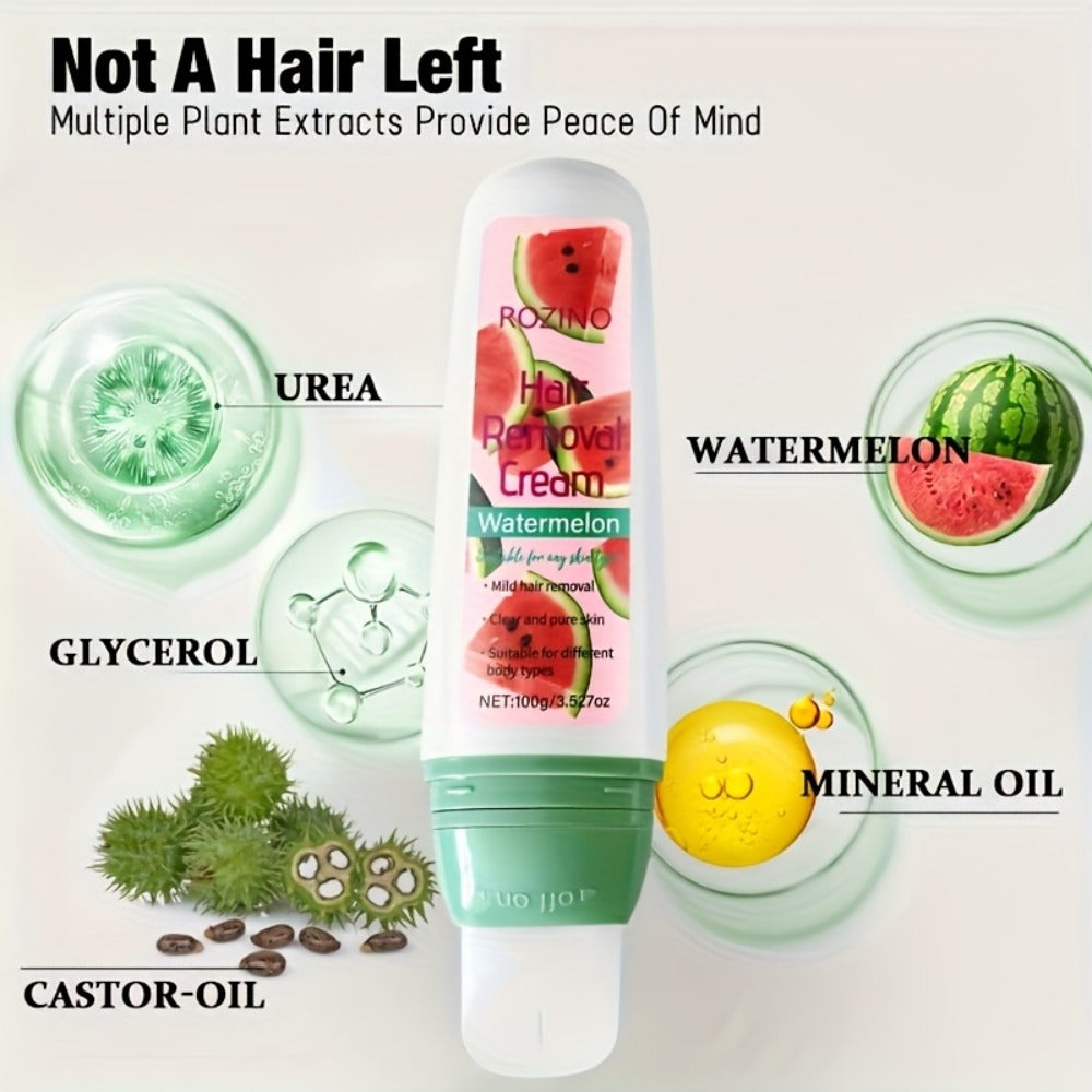 Use Once For, 3-Month Effectiveness, 100g Watermelon Hair Removal Cream, Instant Hair Removal, Non Irritating To The Light Beige, Smooth And Residue Free Semi Permanent, Used For Hair Removal On The Face, Lips, Armpits, Legs Arms And Private Areas