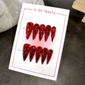 New Spring and Summer Y2K Big Red National Luck Luxury Glass Glitter Model for Wedding Party Gifts, LONnailssy 10pcs1. 3inch Long Water Drop