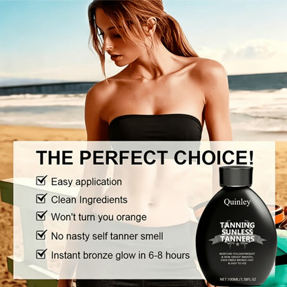 Sunless Self Tanner Lotion 3.38oz — Instant Deep Bronze Glow, Lightweight Non-Greasy Hydrating Self-Tanning Body Lotion, Streak-Free Natural Tan for Women, Beach-Ready Skin All Year Round