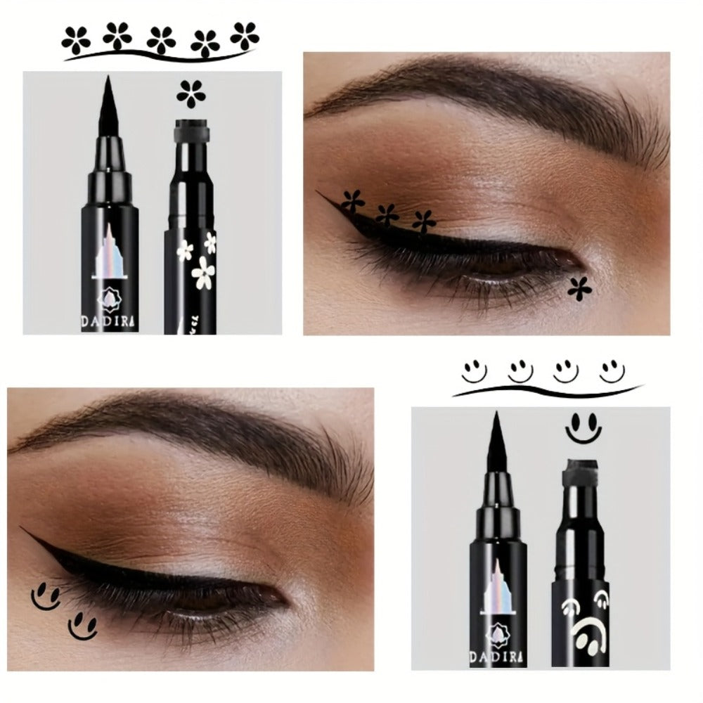 Eyeliner Pen Set 6pcs Waterproof Smudge-Proof Double-Ended Liquid Eyeliner Kit - Oil-Proof Long-Lasting Precision Eye Liner Pencil for Women Holiday Gift