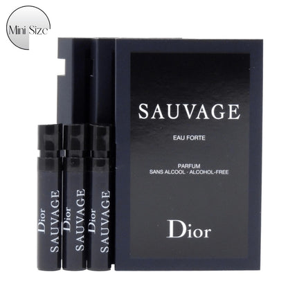 Men's Cologne Sample Set - Dior Sauvage Eau Forte Parfum 1ml Vials Pack of 3 | Aromatic Fougere Fragrance for Men