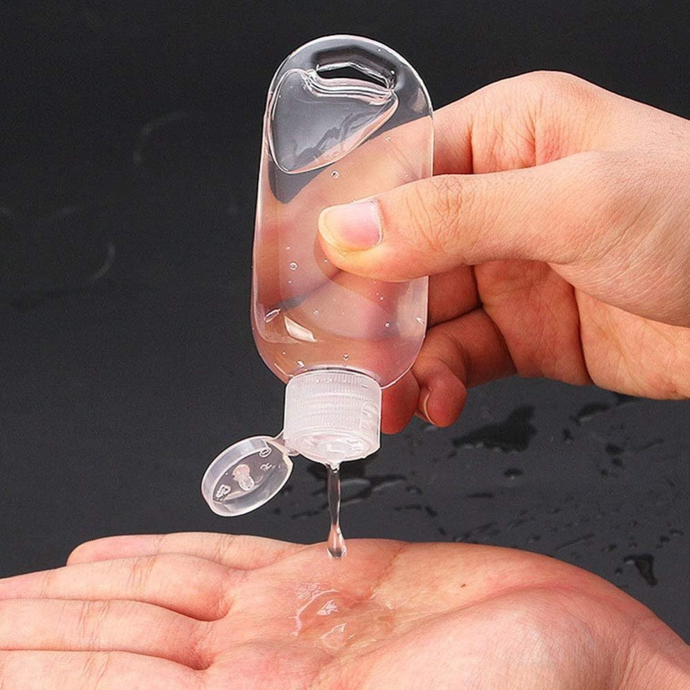 Travel Bottles with Keychain Leakproof Refillable Squeeze Containers Clear Plastic TSA Approved Portable Travel Size Bottles for Toiletries Lotion Shampoo Soap 1.7oz 50ML