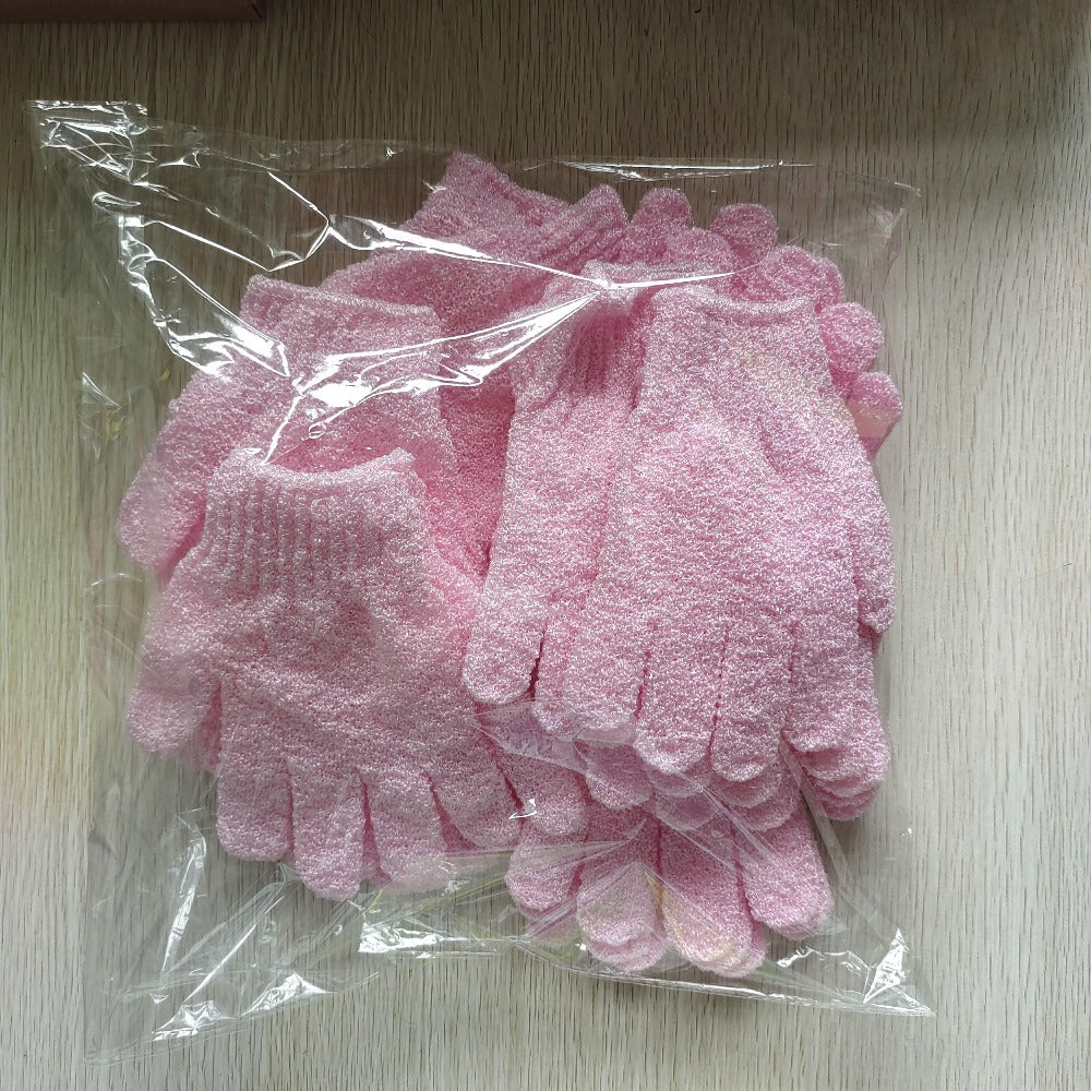 Exfoliating Shower Gloves 20 Pairs - Dual-Sided Nylon Bath Scrub Gloves for Body Exfoliation, Spa Massage & Deep Cleansing | Rose Red Exfoliating Mitts for Women & Men
