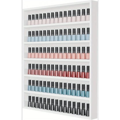 Nail Polish Rack Wall Mount Organizer 6-Tier 10-Tier Acrylic Baffle Salon Display Shelf for Home Spa Nail Studio Black White Pink