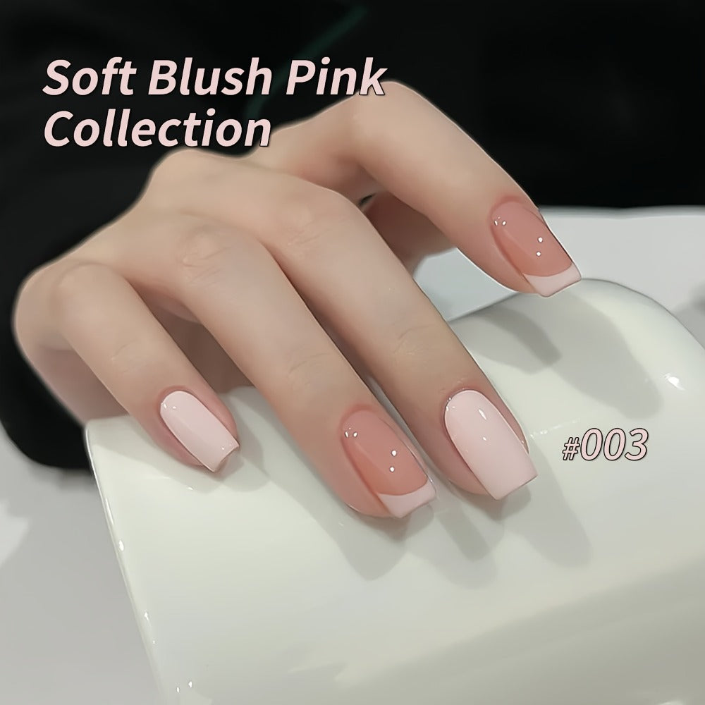 Gel Nail Polish Set 8 Colors Semi Permanent Soak Off LED Manicure Kit - 0.51oz Each Nail Art DIY Home Salon Gel Polish Kit Gift for Women Gentle Pink Shades