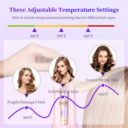 Automatic Curling Iron 32mm Negative Ion – Dual Slot Constant Temperature Anti-Scald Hair Curler with Bracket & Comb – Long-Lasting Curls, No Heat Damage