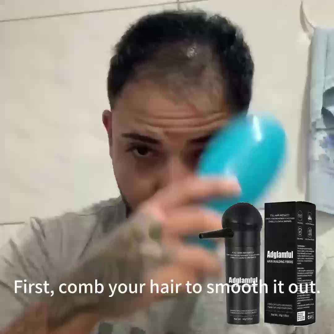 Adglamful Hair Volumizing Fibers 30g 2-IN-1 Set, 2pcs, Perfect for Areas with Sparse Hair, Fills In Part Lines And Hairlines, for Men And Women.
