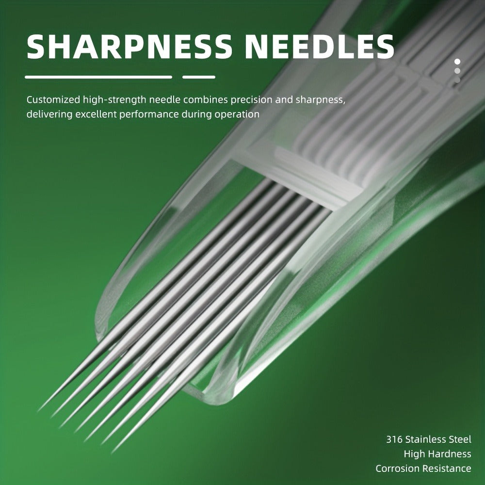 Disposable Tattoo Needles 20pcs Mixed Set - RL RS M1 C-M Multi-Gauge, High Transparency Cartridge, Lasting Sharpness & Ample Ink Capacity for Professional Artists & Beginners