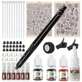Tattoo Supplies Kit, A4 with Pattern Tattoo Transfer Paper - No Drawing Required, Stylus And Ink Pen for Beginners DIY Tattoos with Needles, Black Red Ink, Transfer Gel No Electricity Required, DIY Tattoo At Home Without Power Supply