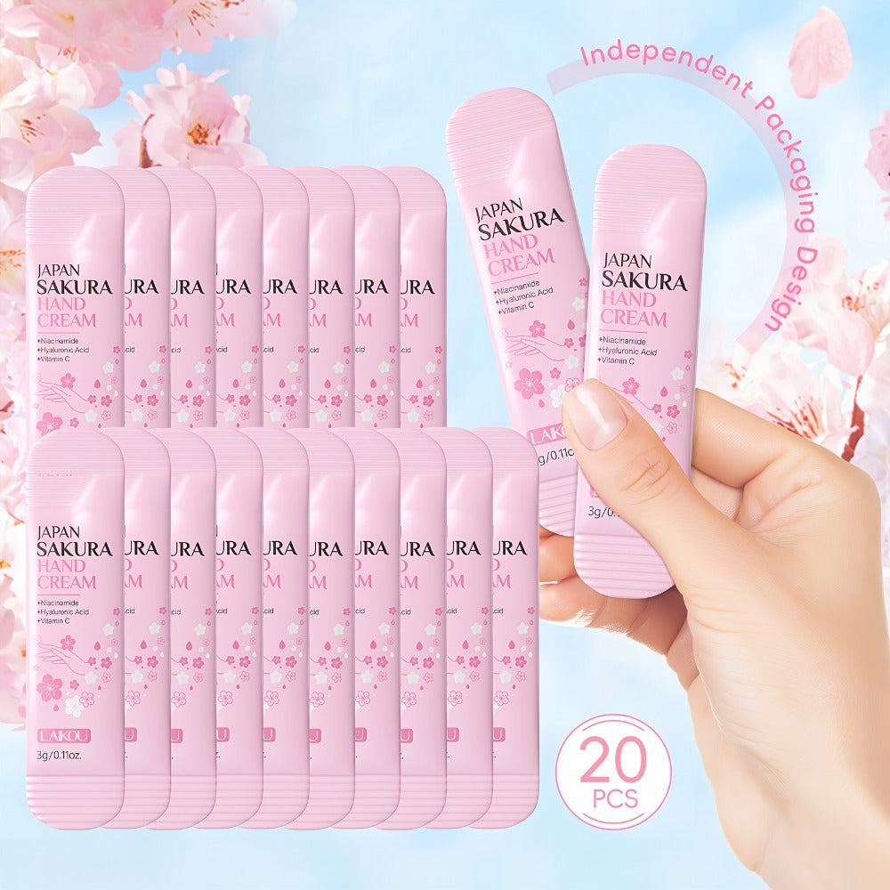 LAIKOU 20pcs Japanese Cherry Blossom Hand Cream