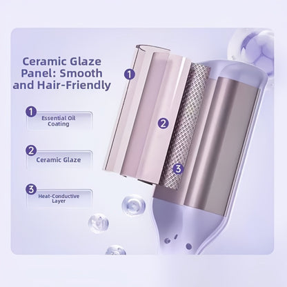 Curling Iron 32mm Professional — Wave & Deep Curl Barrel, Anti-Scald Safe Temp Control, Long-Lasting Salon Curls for Hair Enthusiasts & Stylists, Gift for Her — Purple