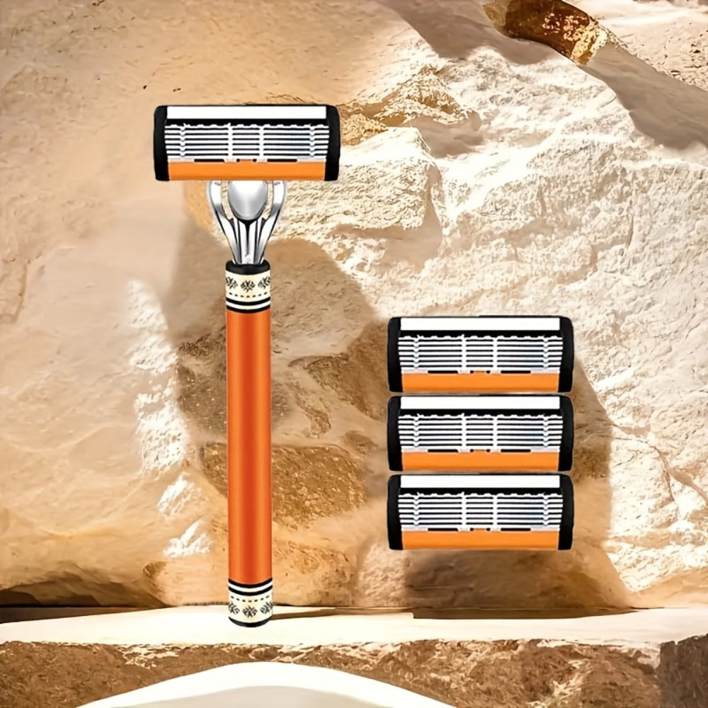 The Classic Men's Manual Razor Is Equipped with Two Comfortable Handles, Sharp And Durable Stainless Steel Blades, And A Progressively Optimized Shaving Experience. It Is An Indispensable Shaving Accessory for Men