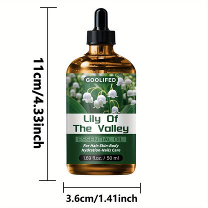 Essential Oil Lily of the Valley Moisturizing & Hydrating - Deep Conditioning Body Hair & Nail Oil No-Methanol Fresh Floral Scent for Dry Skin - Unisex Multipurpose Skin Care Oil 50ml 1.69fl oz