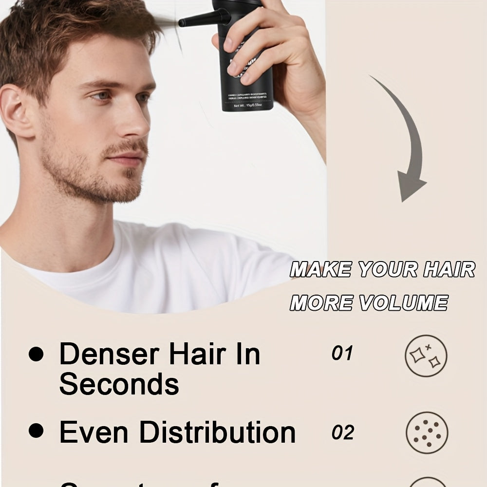 Adglamful 15g Hair Building Fibers, 1pc, 1-second Adsorption, Natural And Invisible, Covers Gray Hair, Suitable for Men And Women with Thinning Hair.