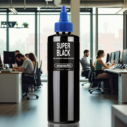 Super Black Tattoo Ink 8oz/240ml - Ultra Dark Professional Tattoo Pigment with Large Particles for Long-Lasting Bold Lines | Intense Black Body Art Ink for Artists