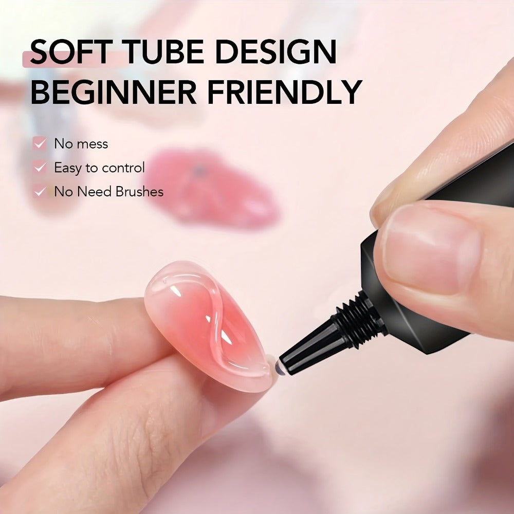 3D Nail Gel - Nail Art Sculpting Gel Nail Gel 0.51oz*2 No Wipe Clear Gel Nail Gel, Nail Design DIY Nail Art for 3D Gel Nail Polish Painting Nail Painting Gel Decoration Nail Art