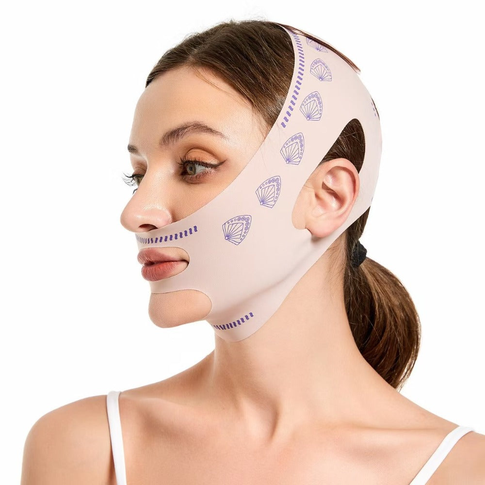 5pcs Gray Or Pink 2-Pack Combo (V-Line Face Lift Belt And Forehead Lift Belt), Refreshing Lifting Mask for Day And Night Use, Unisex Design. V-Line Mask with Nasolabial Fold Band, Facial Contouring Lifting Mask, Premium Sleep V-Line Shaping Bandage