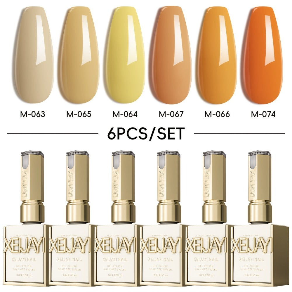 Spring Nail Trends 2025 Holographic Nails 6Colors 0.51oz New Popular rainbow, candy macaroon Nail Gel Semi Permanent Nail Art Soaking LED Nail Salon Nail Salon Gel Seasonal Nail Art, Nail Gel Polish Color Set, Permanent Nail Makeup