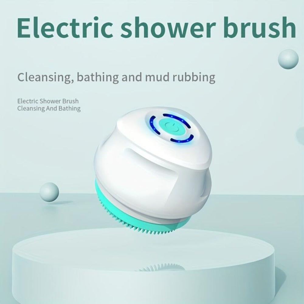 5-in-1 Electric Body, Back and Face Shower Brush, Soft Exfoliating Brush and Rotating Cleanser - Suitable for Full Body, Back and Face - Home Spa Essentials - Shower Back Scrub, Body Care Equipment, Ergonomic Handle