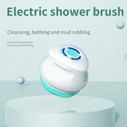 Electric Body Scrubber Brush 5-in-1 Rotating Shower Brush for Back Face Full Body Exfoliating Cleanser Soft Bristle Waterproof Ergonomic Handle Home Spa Bath Scrub Tool Green Purple White