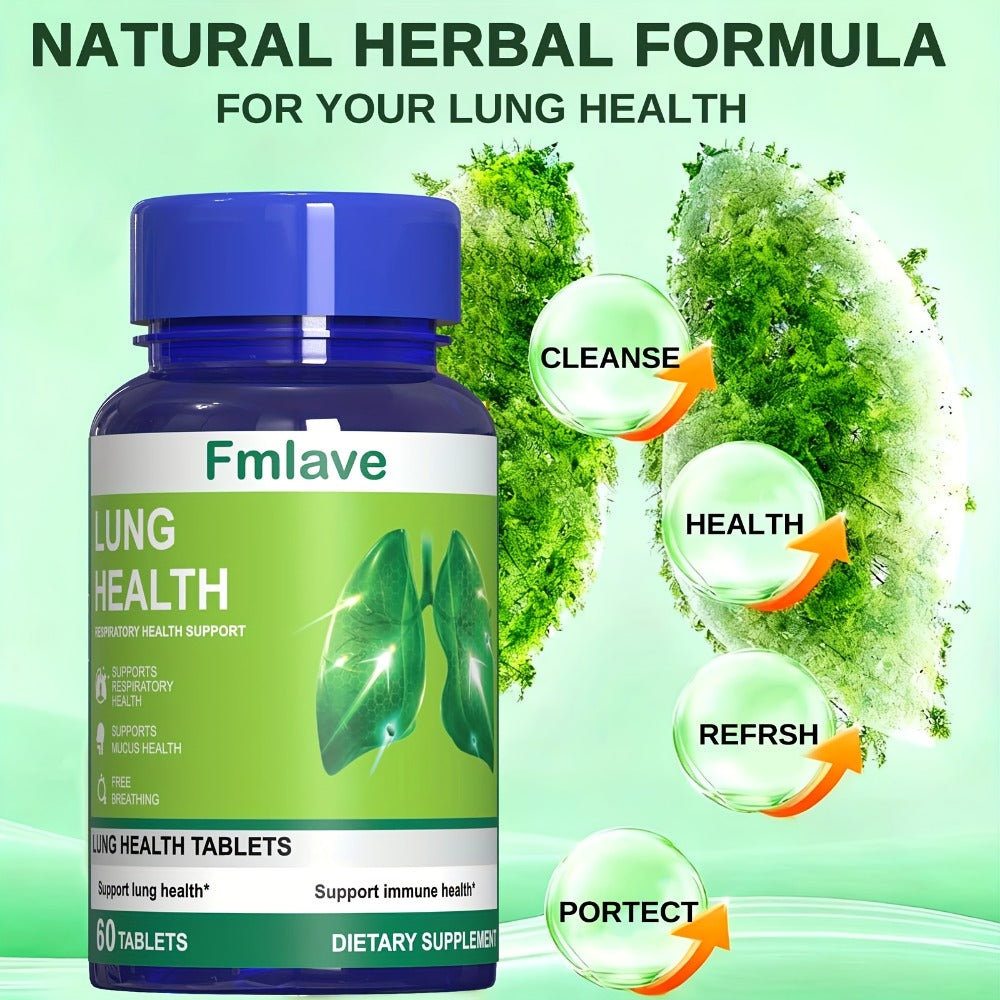 Cleanse Support Supplement, Lung & Respiratory Health Support, Powerful Herbals Extract Formula for Breathing Comfort, Immune & Mucus Support, 60 Tablets (36g)