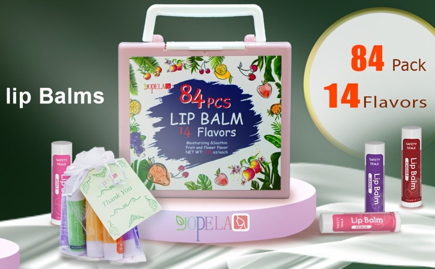 Lip Balm Bulk 84 Pack - Natural Moisturizing Lip Balm with Vitamin E & Coconut Oil, 14 Flavors Non-GMO, Repairs Dry Chapped Lips, Valentine's Day Gift for Women & Girls