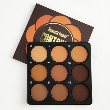 Contour Palette 9 Colors — Matte Face Contouring & Bronzer Kit, Deep Brown Tones, Multi-Functional Professional Makeup for All Skin Tones, Daily, Party & Date Looks, Ideal Holiday Gift