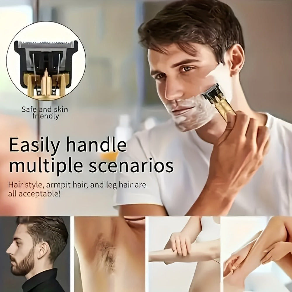 Professional Men'S Beard Trimmer with Zero Contour Design - Rechargeable Lithium Battery, ABS Plastic Body, USB Charging, Includes Limit Comb, Hair Care Accessory | Modern Hair Care | Durable Hair Care, Hair Trimmers