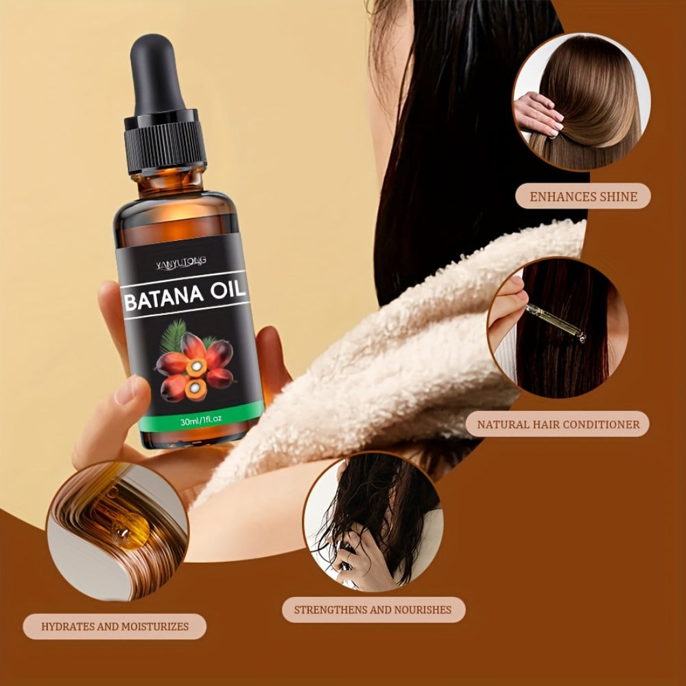 Batana Oil Hair Treatment 30ml - Plant Extract Leave-In Hair & Scalp Essence, Deep Moisturizing, Lasting Fragrance, All Hair Types, 1pc or 4pcs