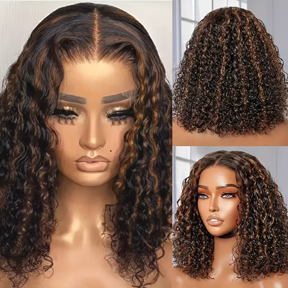 Lace Front Wig Human Hair 13x4 HD Lace Deep Wave Glueless Wig Pre Cut Pre Plucked with Baby Hair Natural Black Mixed Color 14-34 Inch High Gloss Everyday Special Events