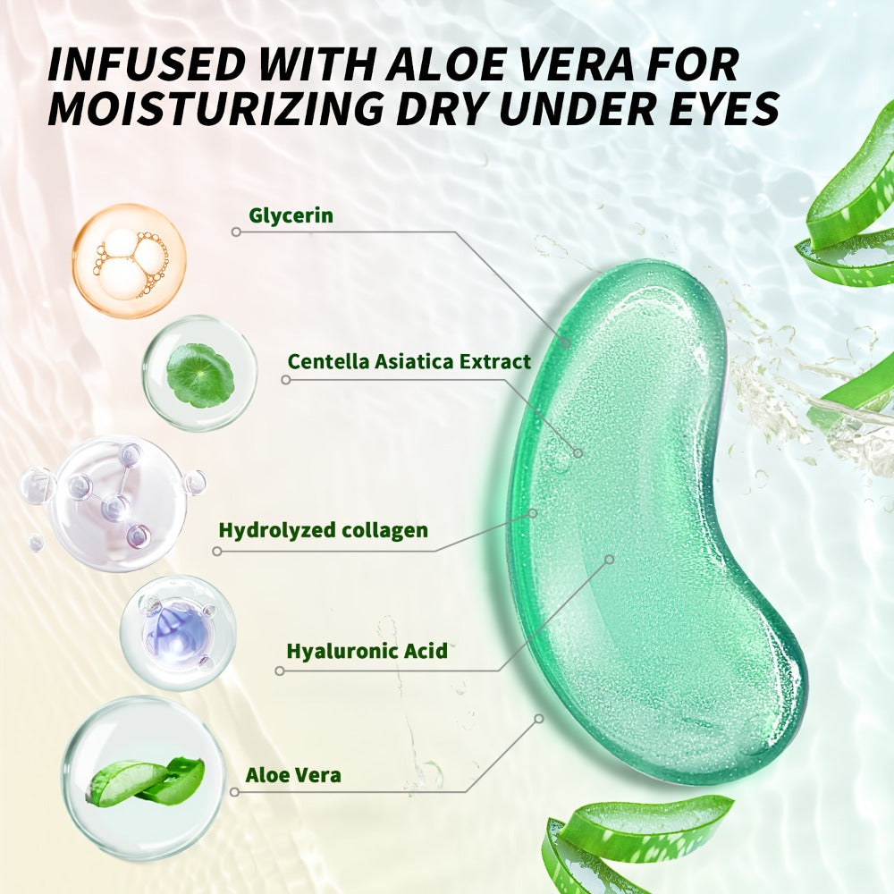 Under Eye Masks 40 Pairs Crystal Collagen Eye Patches with Caffeine Aloe Vera - Dark Circles Puffiness Moisturizing Eye Mask for Women All Skin Types Party Gift