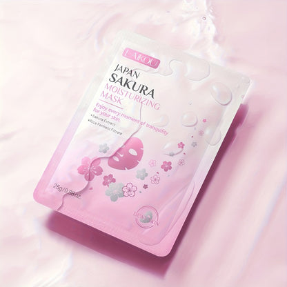 Sheet Mask Japan Sakura – Hydrating Face Masks for All Skin Types, Hypoallergenic Fragrance-Free Formula, Travel Size Portable Skincare Gift, 40 Masks