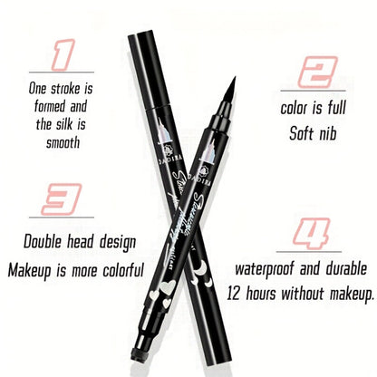 Eyeliner Pen Set 6pcs Waterproof Smudge-Proof Double-Ended Liquid Eyeliner Kit - Oil-Proof Long-Lasting Precision Eye Liner Pencil for Women Holiday Gift
