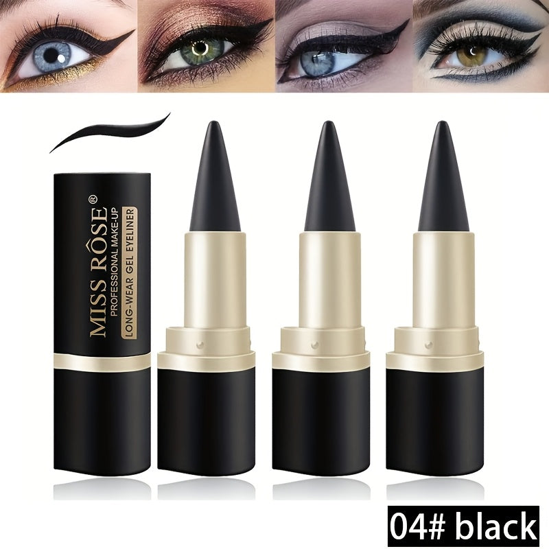 3pcs Single-Tip Solid Matte Eyeliner Pencil Set - Waterproof and Smudge-Proof | Long-Lasting Color, Gentle on the Eye Area | Ideal Makeup Gift for Valentine's Day, Halloween, and Christmas