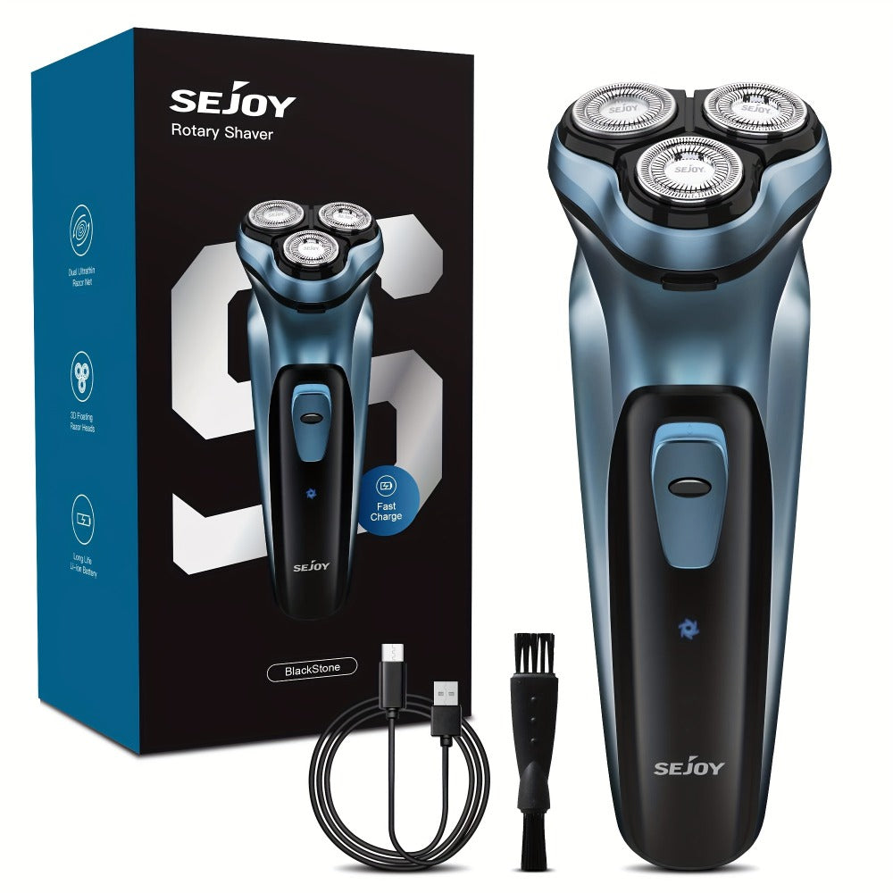 Sejoy Electric Razor for Men, Mens Electric Shavers, Rechargeable Electric Razor Shaving Machines, with Pop-up Trimmer, 1 Hour Fast Charging, 3D Floating Head, LCD Power Indicator.