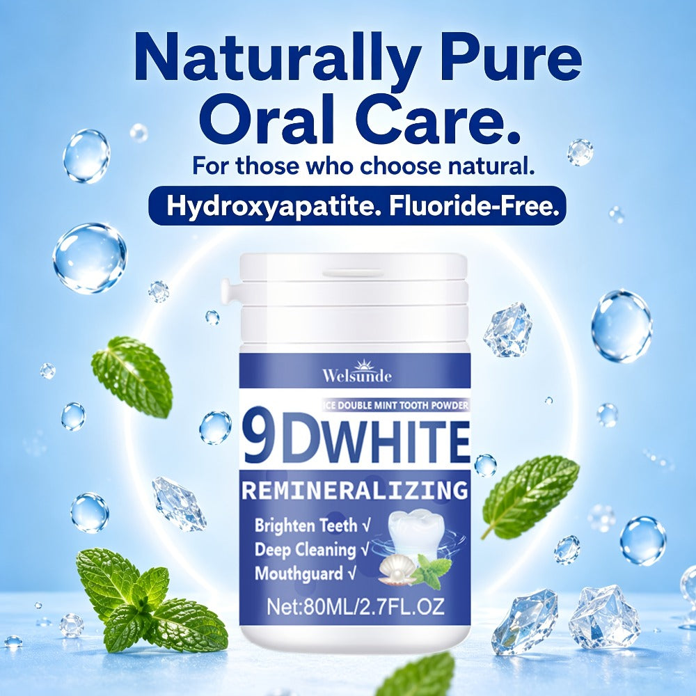 Hydroxyapatite Tooth Powder 2pcs Remineralizing Deep Cleaning Whitening Mint Flavor Fresh Breath Toothpowder for Daily Oral Health Hygiene Gift for Men Women