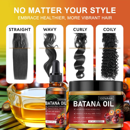 Batana Hair Oil 2-Pack Pure Honduran Natural Formula - Scalp Nourishing Strengthening Repair Oil for Dry Damaged Brittle Thinning Hair Breakage Split Ends Women Men
