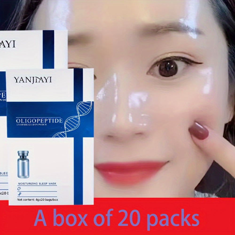 YANJINY Oligopeptide Moisturizing Sleep Mask Gel, Niacinamide & Hyaluronic Acid Enriched Night Serum - Alcohol Free, Scented, Dry Skin Face, Portable Single-Use Packets (Quantity Unspecified)