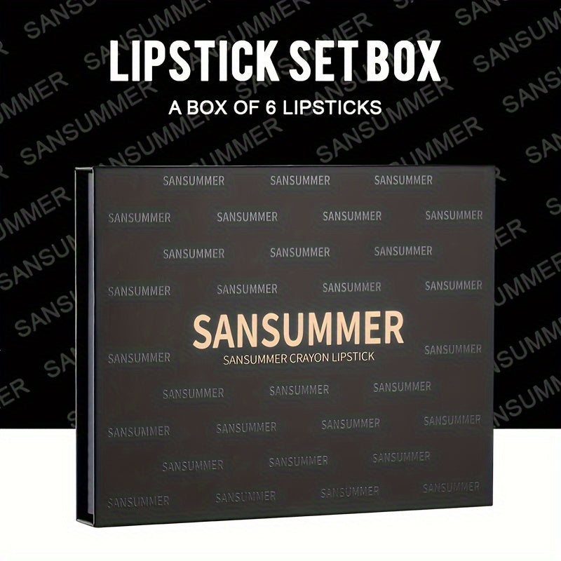Durable Charm Gift Box, 6 Crayon Lipstick Gift Box, Matte Velvet, Waterproof, Rich, Durable, Easy to Apply, Suitable for Everyone'S Popular Colors, High End Exclusive Gift Ideal Mother'S Day And Valentine'S Day Gifts Mother Day Gifts Travel