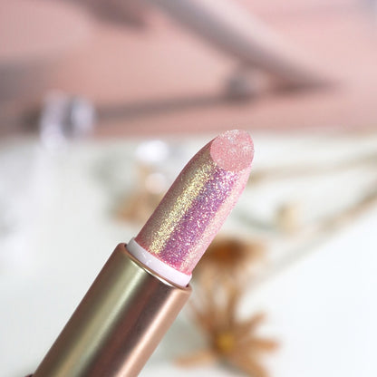 Glitter Shimmer Lipstick Set 3Pcs Pearlescent Pinkish Golden Creamy Lip Gloss Glossy Sparkle Lip Makeup for Party Stage Cosplay Valentine's Day Gift for Women
