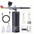 Airbrush Kit Including a Compressor, Featuring a Handheld Airbrush Gun with a 0.3Mm Nozzle, Designed for Portable Use in Painting, Tattooing, Nail Art, Model Painting, Makeup, And Cake Decoration