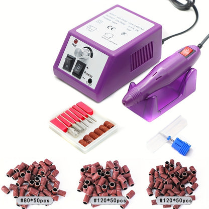 Electric Nail Drill Machine 20000RPM Professional Manicure Pedicure Kit with 6 Drill Bits 50 Sanding Bands Cuticle Remover Nail File Set for Acrylic Gel Nails Home Salon Use