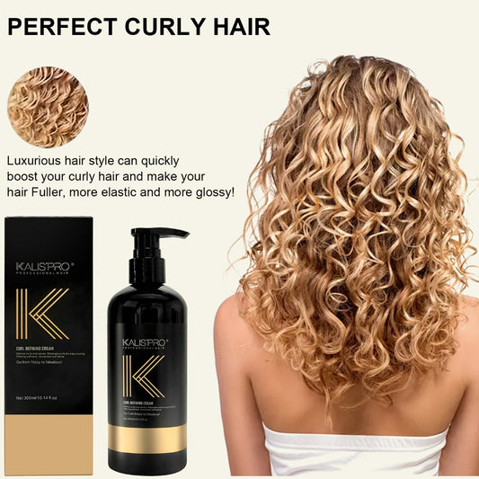 300ml/ 10.14oz Curl Styling Cream, Enhances Curls, Moisturizes, Controls Frizz, Long-lasting, Non-irritating to The Scalp, Suitable for Curly Hair Serum, for Both Men And Women, Antistatic Curly Hair Products