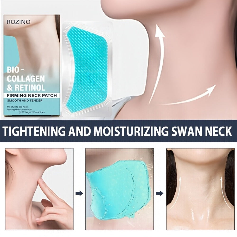 5pcs Bio Collagen Neck Lift Mask Patch, Moisturizing And Brightening Gel, Easily Absorbed, Appearance of Wrinkles, Aging And Sagging Skin, Makes Skin Look Smoother And Firmer, Makes Skin Younger-Looking, Neck Mask, Skincare