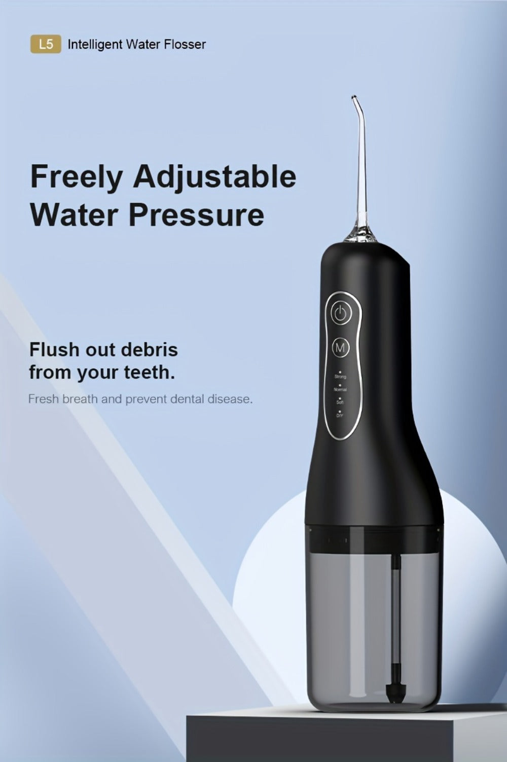 Water Flosser, Water Flossing Wand, 4 Adjustable Modes, Includes 4 Nozzles, Rechargeable Cordless Oral Irrigator, Portable IPX7 Waterproof, Dual-Use for Home And Travel, Black Edition, Christmas Gift