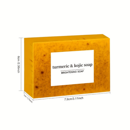 Lemon Turmeric Kojic Acid Handmade Soap 24-Pack — Cold Process Bar Soap with Ginger Extract, Exfoliating Granules, Cleansing & Moisturizing Face & Body Soap, Gift Set for Women
