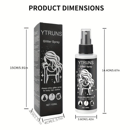 Body Shimmer Spray for Women – Star-Shaped Glitter Sparkle Mist 100ml Hydrating Formula for Body Hair & Clothes, Daily Wear Festival Rave Photoshoot Glow