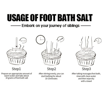 Foot Soak Sea Salt 60g Dry Cracked Heels Hypoallergenic — Moisturizing Mineral Foot Bath Salt 20-Min Relaxing Spa Treatment for Tired Aching Feet | Post-Exercise Bedtime Foot Care for Women & Men